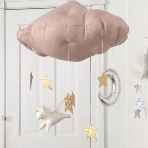 INS New Fabric Clouds Room Wall Hanging Decoration Scene Props Baby Photography Props Kids Girl Room Decoration Christmas Decor