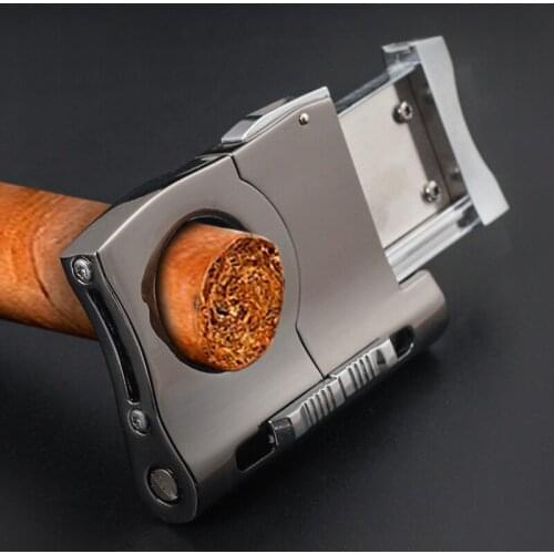 Multi-function cigar cutter Stainless steel cigar cutter punch double drill hole opener cigar accessories smoking accessories