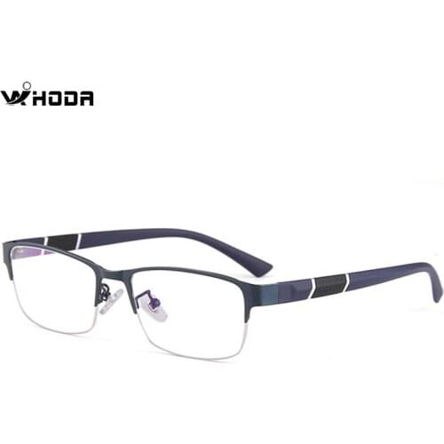 Male Titanium Alloy Business Glasses Frames, TR90 Temple Half Frame Mens Hyperopia Presbyopia Optical Glasses Frame