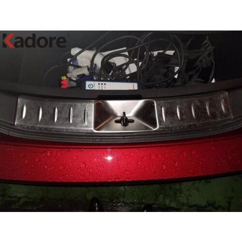 For Nissan Leaf 2017 2018 2019 Stainless Steel Interior Rear Bumper Protector Sill Trunk Guard Cover Trim Car Styling