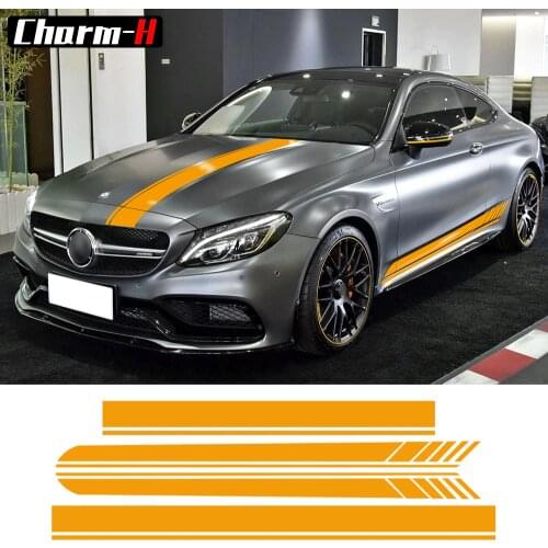 Edition 1 Side Stripes Top Hood Roof Bonnet Decal Stickers for Mercedes Benz C63 AMG Coupe C200 C250 C300 Styling accessories