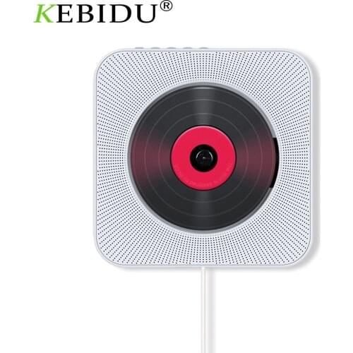 Wall Mounted CD Player Surround Sound FM Radio Bluetooth USB MP3 Disk Portable Music Player Remote Control Stereo Speaker Home