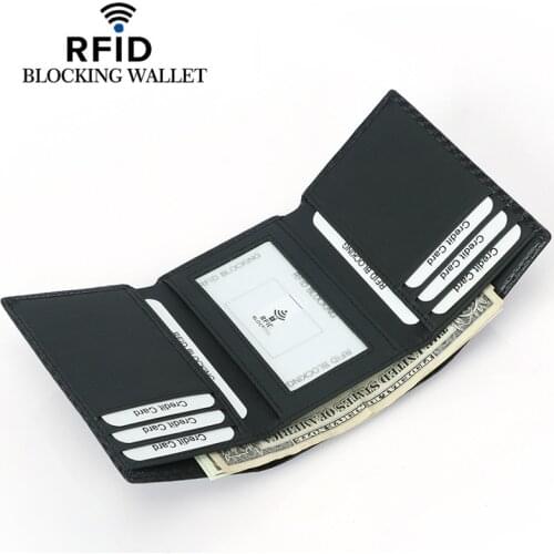 New Carbon Fiber Slim Credit Card Holder Thin RFID Tri-fold Wallets PU Leather Driver License Cover Holder For Men Card Wallet