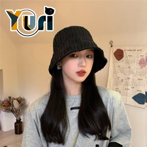 Yuri bucket hat women Korean all-match Cute Gril Summer sunshade Cap cute Accessories cosplay lovely creative cos Gift NEW hot C