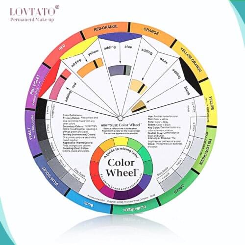 Tattoo Pigment Color Wheel Guide to mixing colors Nail polish Gel Palette Wheels Paper Card microblading accesories Ink Chart