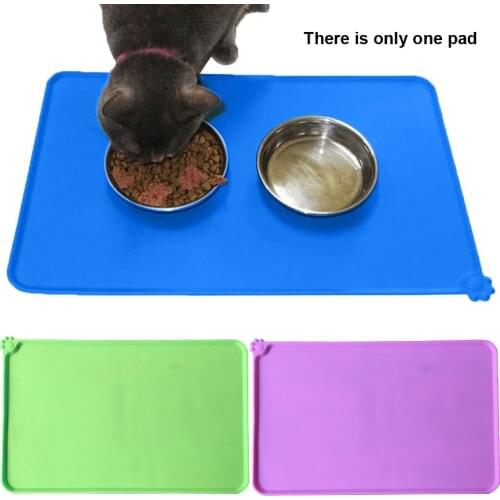 Cat Feeding Cushion Raised Edge Portable Foldable Pet Mat Puppy Multifunctional Car Pad Non Toxic Silica Gel Prevent Spilling
