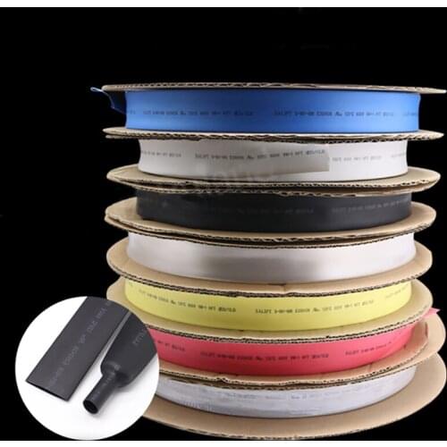Φ20mm PE Polyethylene Heat Shrink Tubing 2:1 Heat Shrinkable Shrinking Tubes 600V White/Red/Green/Blue/Black/Transparent/Yellow