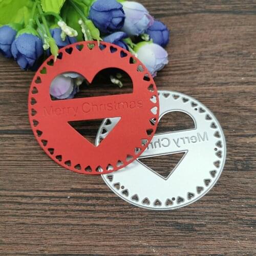 Merry Christmas Circle hear Metal Cutting Dies Stencils For DIY Scrapbooking Decorative Embossing Handcraft Die Cutting Template
