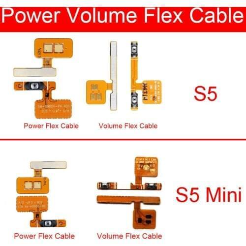 Power Volume Button Flex Cable For Samsung Galaxy S5 G900F G900H / S5 Mini G800F Power Volume Switch Flex Ribbon Repair Parts
