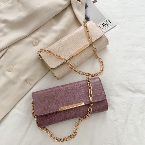 Underarm Baguette Bag Shoulder Bag Female Designer Handbag Women Bag Chain Fashion 2021 New Trend PU Leather Crocodile Pattern