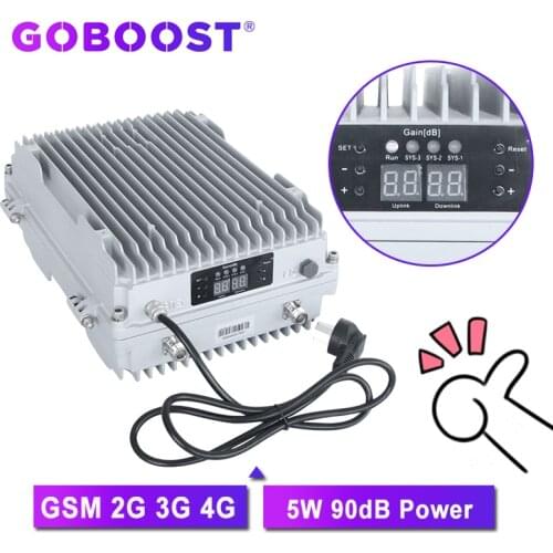 GOBOOST 90dB signal booster high performance gsm 2g 3g 4g cellualr amplifier 850 900 1700 1800 2100 2600 mhz powerful repeater