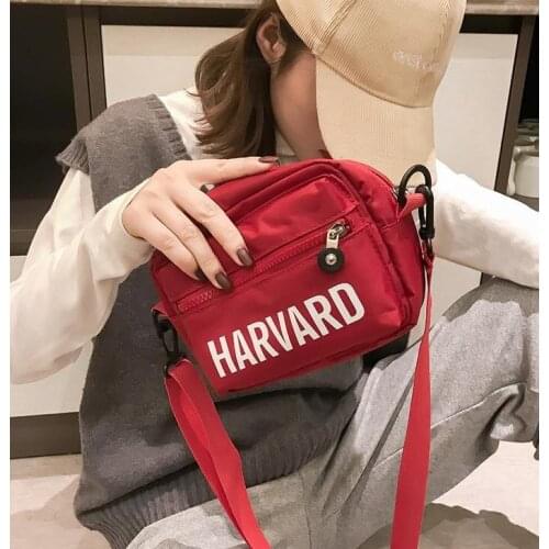 Korean Casual Crossbody Bag For Women Small Flap Mobile Phone Bags Womens Nylon Shoulder Bag Letter Print Handbag Bolso Mujer