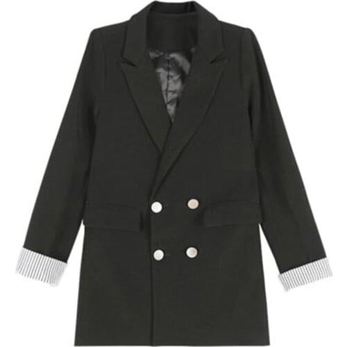 2021 Spring Autumn Blazers New Korean Chic Suit Jacket Women Loose British Style Casual Coats Black Outerwear b90