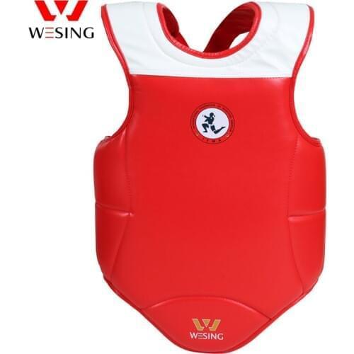 Wesing Kids Adults Taekwodo Boxing MMA Muay Thai Chest Guard Body Shield Protector Micro Fiber Leather Protective Equipment