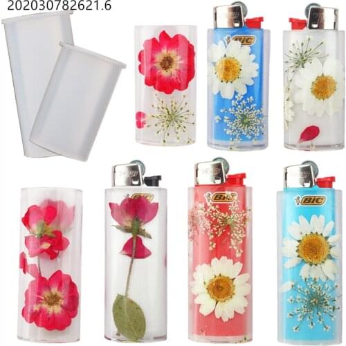 1set Lighter Protective Case Mold Mirror Crystal Silicone Mold Resin DIY Handmade Mould Jewelry Making Tools