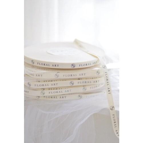 100 Meters Cotton Ribbon Custom Logo Wedding Decoration Flower Gift Package Customized Logo Handmade Mark Label