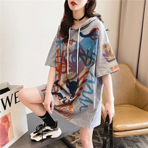 2021 O Neck Plus Size Hoodie T Shirt Woman Summer Short Sleeve Shirt Woman T-shirt Fashion Loose Korean Style Women Shirts