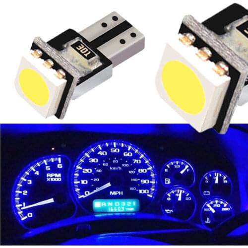 20X T5 5050 Wedge Turn Signal Instrument Lights Dashboard Warning Indicator Led White Canbus Car Auto Light Interior Side Lamp
