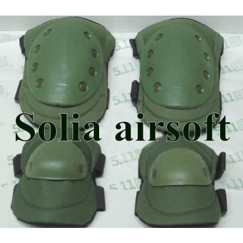 4pcs/pack Tactical sport outdoor Knee Pads and Elbow Pads Gear Sports Protector Cycling Set Green