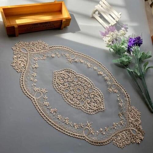 52*30 cm Lace Flower Applique Ribbon Trim for Sofa Curtain Towel Bed Cover Trimmings Home Textiles Applique DIY Polyester Mesh