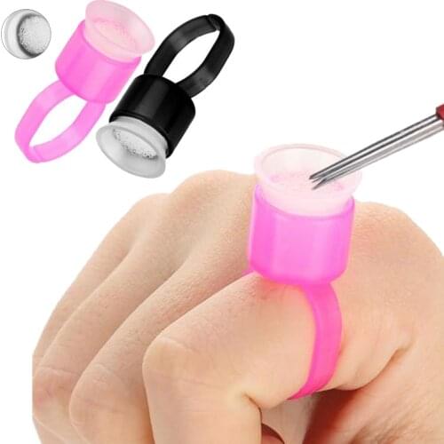 50pcs/100pcs Tattoo Ink Black Pink Cap Ring Pigment Ring Cup With Sponge Tattoo Accessories Microblading Pigment Holder Clean