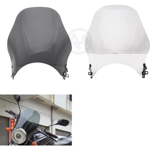 Smoke/Clear ABS Motorcycle 7.5"-9.84" Headlight Windshield Wind Deflector Windscreen Universal for Harley Honda Yamaha Suzuki