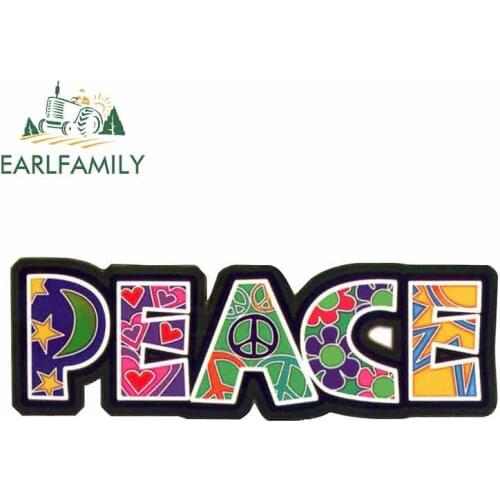 EARLFAMILY 13cm x 5.2cm For Peace - Translucent Comic Decal Personality Creative Stickers Suitable For GRT SX VAN Decoration