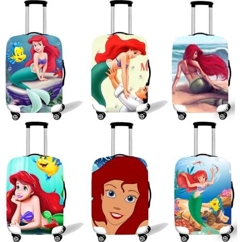 Elastic Luggage Protective Cover Case For Suitcase Protective Cover Trolley Cases Covers Travel Accessories little mermaid Ariel