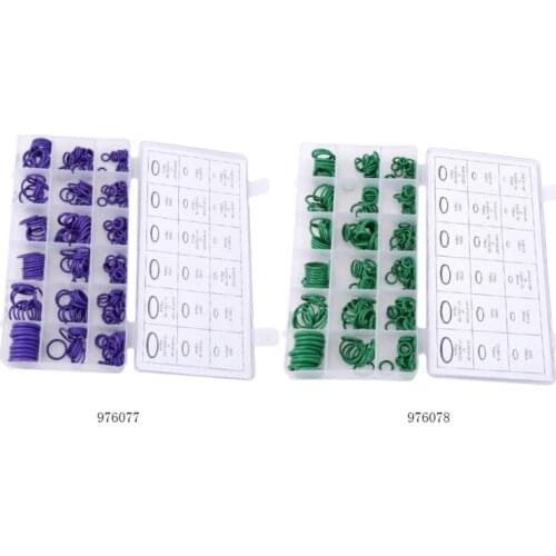 Purple 18 Grid 270Pcs O-ring Aprons Automotive Air-Conditioning Compressor Sealing Ring
