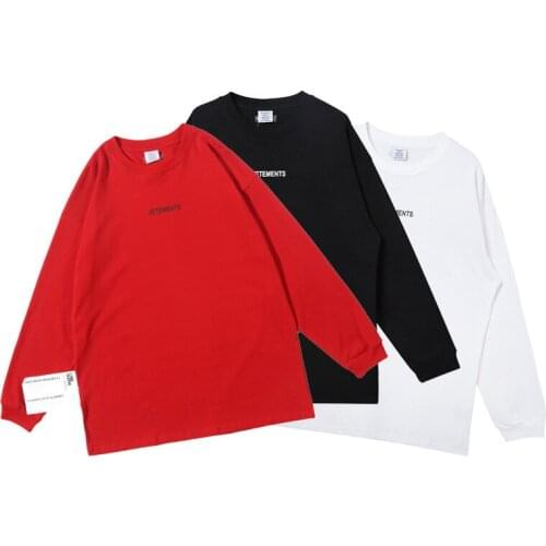 VETEMENTS French Street votements long sleeve T-shirt VTM wittermont 2020 ins casual loose long sleeve T-shirt