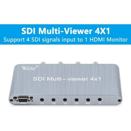 SDI Switch Multi-viewer 4X1 SDI to HDMI SDI 4 in HDMI 1 Out 1080p SD/HD/3G-SDI RS232 for PC Video Conference TV Monitor