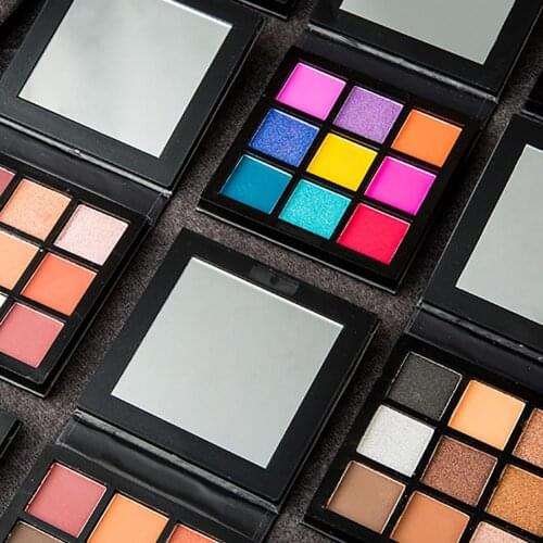 Eye Cosmetic 9 Colors Makeup Eyeshadow Palette Glitter Matte Eye Shadow Waterproof Long-lasting Makeup Eyeshadow with Mirror