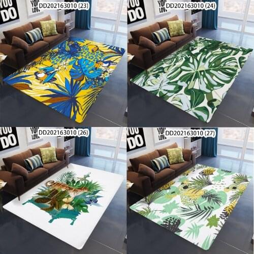 Green plant leaves kids room rug anime rug doormat round area rug prayer mat hallway carpet Carpet in the bedroom Kitchen mat