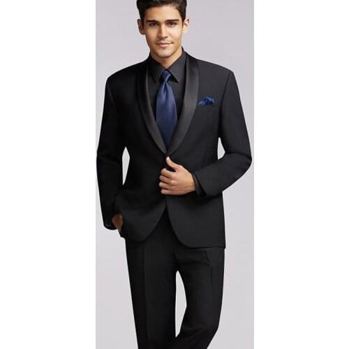 Handsome Groomsmen Shawl Lapel Groom Tuxedos Mens Wedding Dress Man Jacket Blazer Prom Dinner (Jacket+Pants+Tie) K108