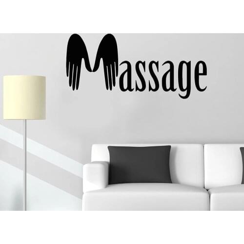 Massage Wall Decal Salon Hand Therapy Health Relax Spa Room Interior Decor Vinyl Window Stickers Waterproof Art Mural C057