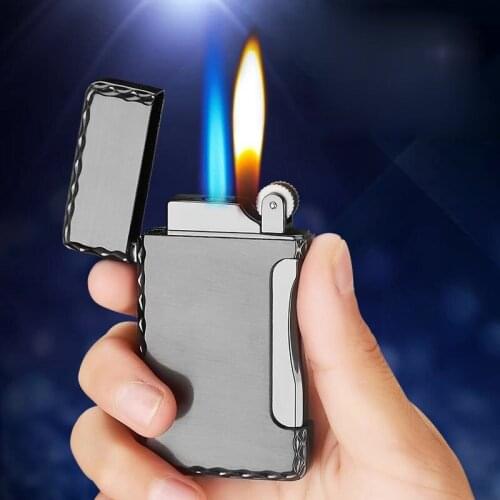 New Metal Double Flame Jet Gas Lighter Grinding Torch Turbo Flint Lighter Free Fire Butane Windproof Cigarette Cigar Lighter