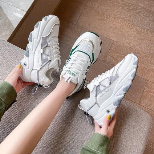 2020 Autumn New Korean Version of The Thick-soled Increased Womens Shoes Mesh All-match Breathable Casual Sports Shoes