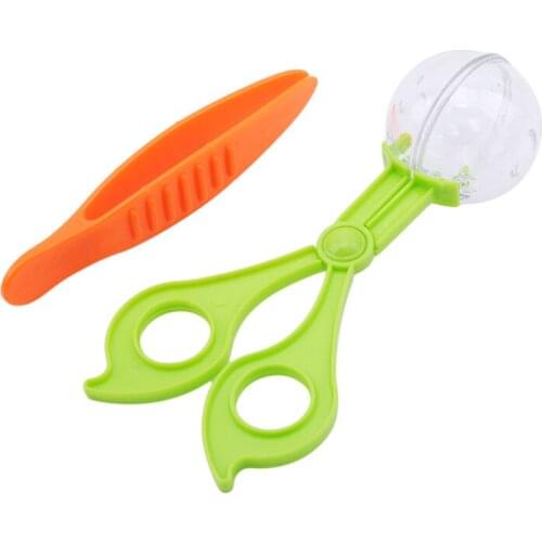 Plastic Nature Exploration Toy Kit for Kids Plant Insect Study Tool - Plastic Scissor Clamp & Tweezers