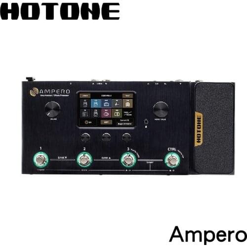 Hotone Ampero Effect Processor Guitar Bass Amp Modeling IR Cabinets Simulation Multi Language with Expression Pedal Stereo