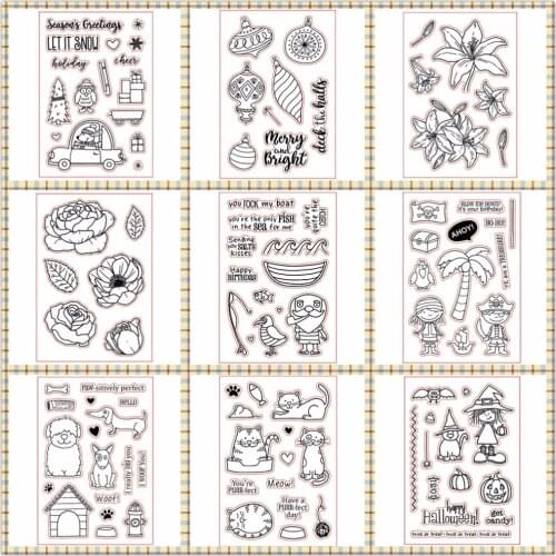 Cartoon Design Pattern Silicone Stamp Rubber Seal Transparent Clear For Scrapbook Album Embossing Decor DIY Crafts 3x4in