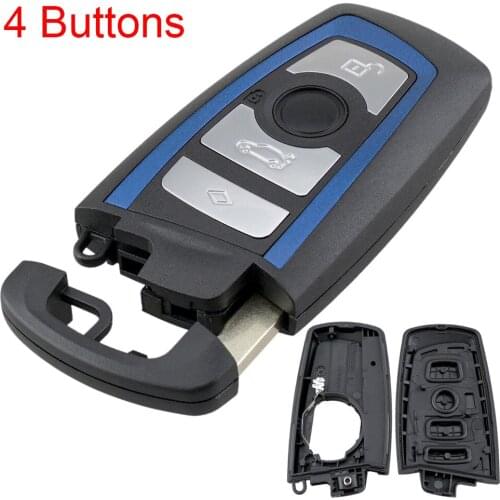 Smart 4 Buttons Car Key Shell Cover Remote Keyless Case replacement with Uncut Blank Blade Fit for BMW F CAS4 5 Series 7 Series