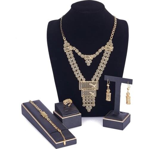 Middle East style wedding jewelry set for women Saudi Arabia jewelry set Egypt copper high quality arab jewelry set