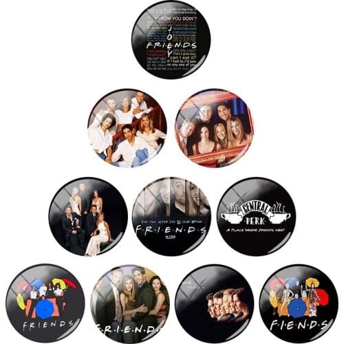 I'll Be There For You Friends 12/15/16/18/20/25/30mm Glass Cabochons Dome Flat Back For TV Show DIY Jewelry Making Accessories