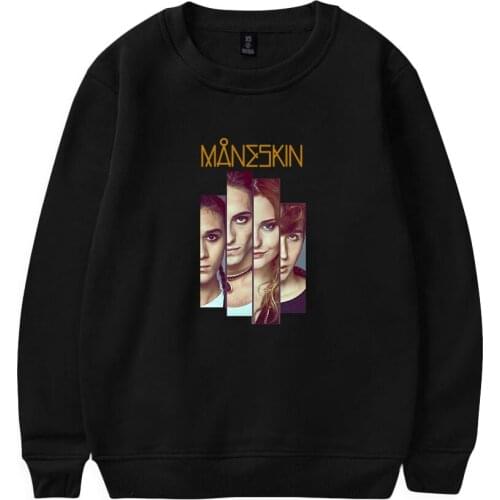 WAWNI Maneskin Sweatshirts Unisex Loose Crewneck Sweatshirt Harajuku Breathable Male Oversized Casual Pullover