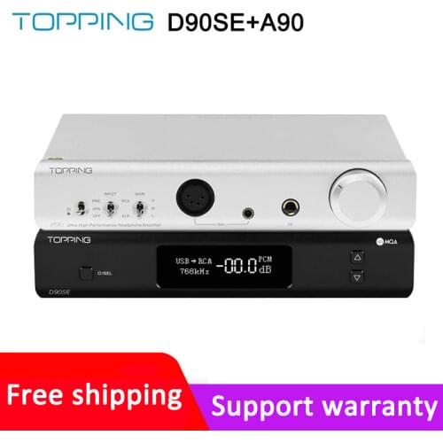 TOPPING D90SE MQA Decoder + TOPPING A90 Headphone Amplifier