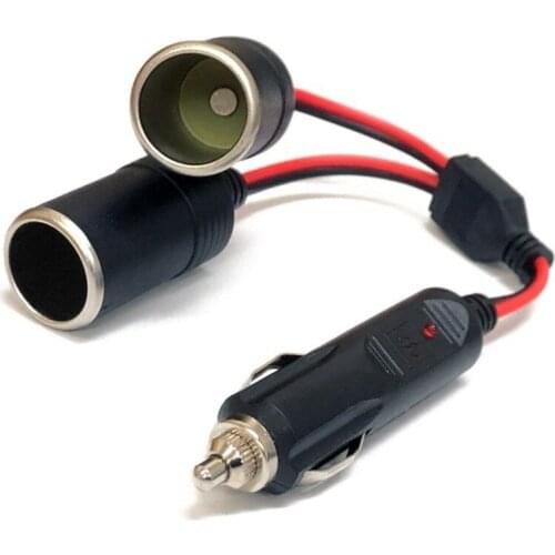 1 to 2 Cigarette Lighter Extension Cord 12V 24V Plug Socket Car Cigarette Lighter Splitter Adaptor Power Charger Port