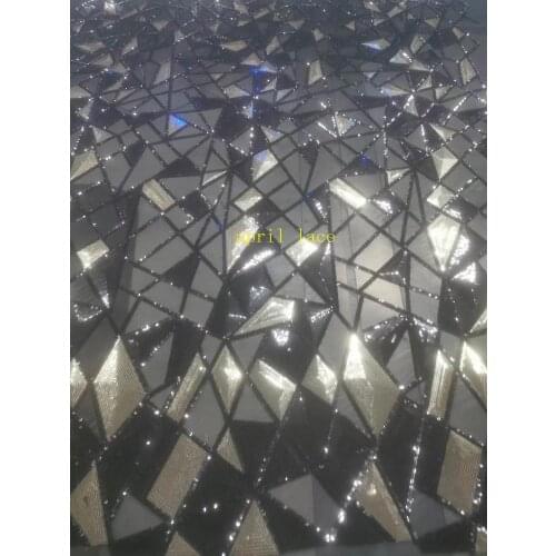 Stock 5yards/bag 6 color diamond hollowed-out design embroidery sequins mixed color fabric used in wedding dress design YX