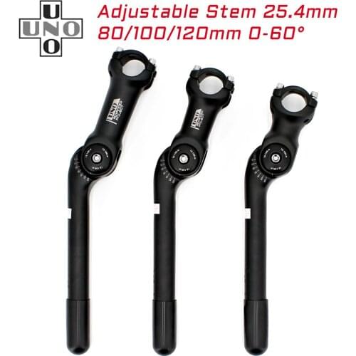 UNO Adjustable Angle Bike 25.4x80/100/120mm Aluminum Alloy Handlebar Stem Riser Front Fork Stem Adapter Bike Accessories