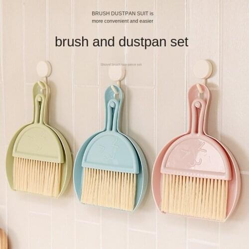 Yooap 2021 New Home Desktop Mini Broom and Keyboard Cleaning Brush Small Broom with Dustpan Set Computer Debris Brush