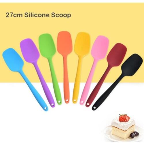 1piece 27cm Silicone small scoop baking tools Ice cream spoon ladle to protect non-stick pot soup shell scraper kitchen utensils